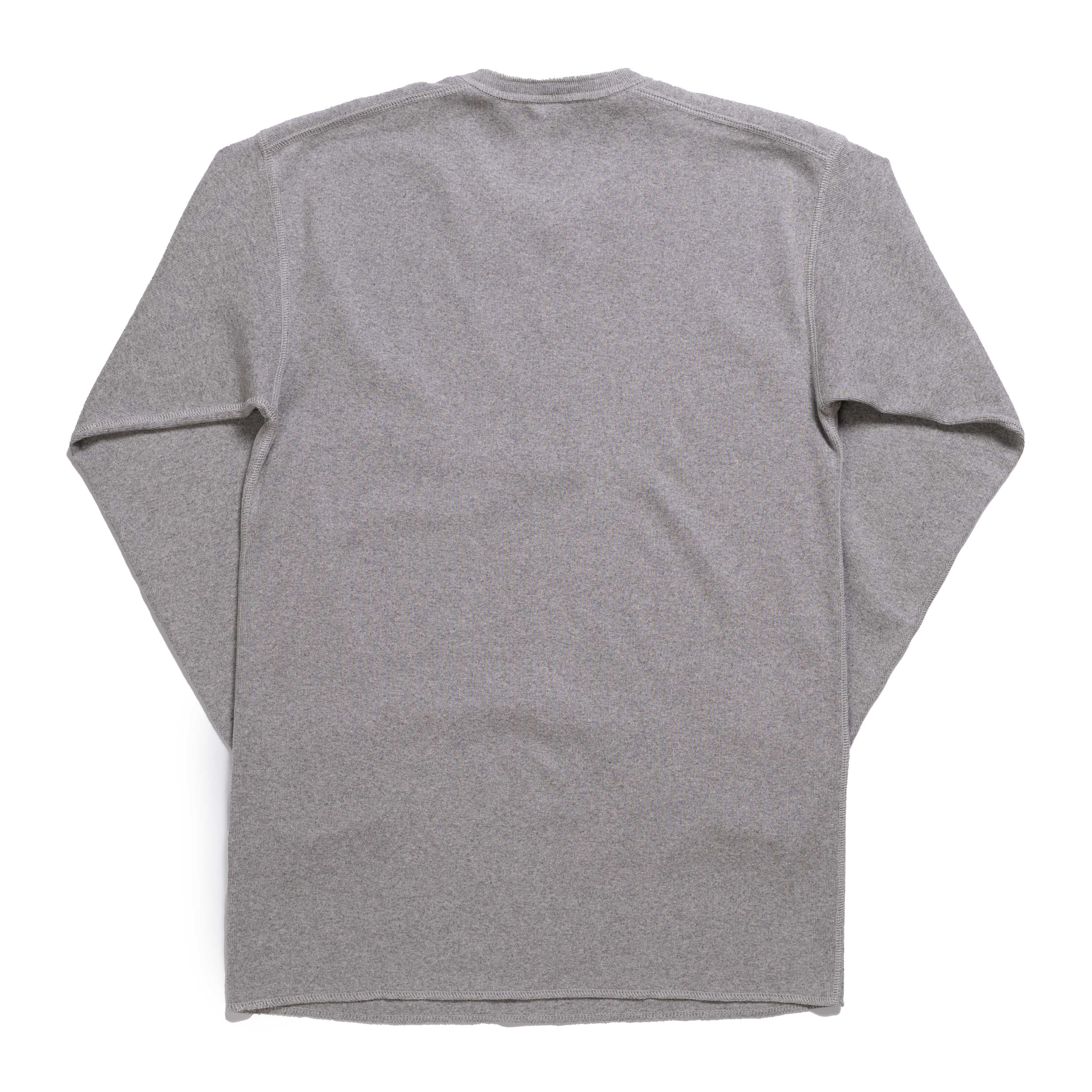 The Real McCoy's Union Henley Undershirt L/S Medium Grey - Image 2