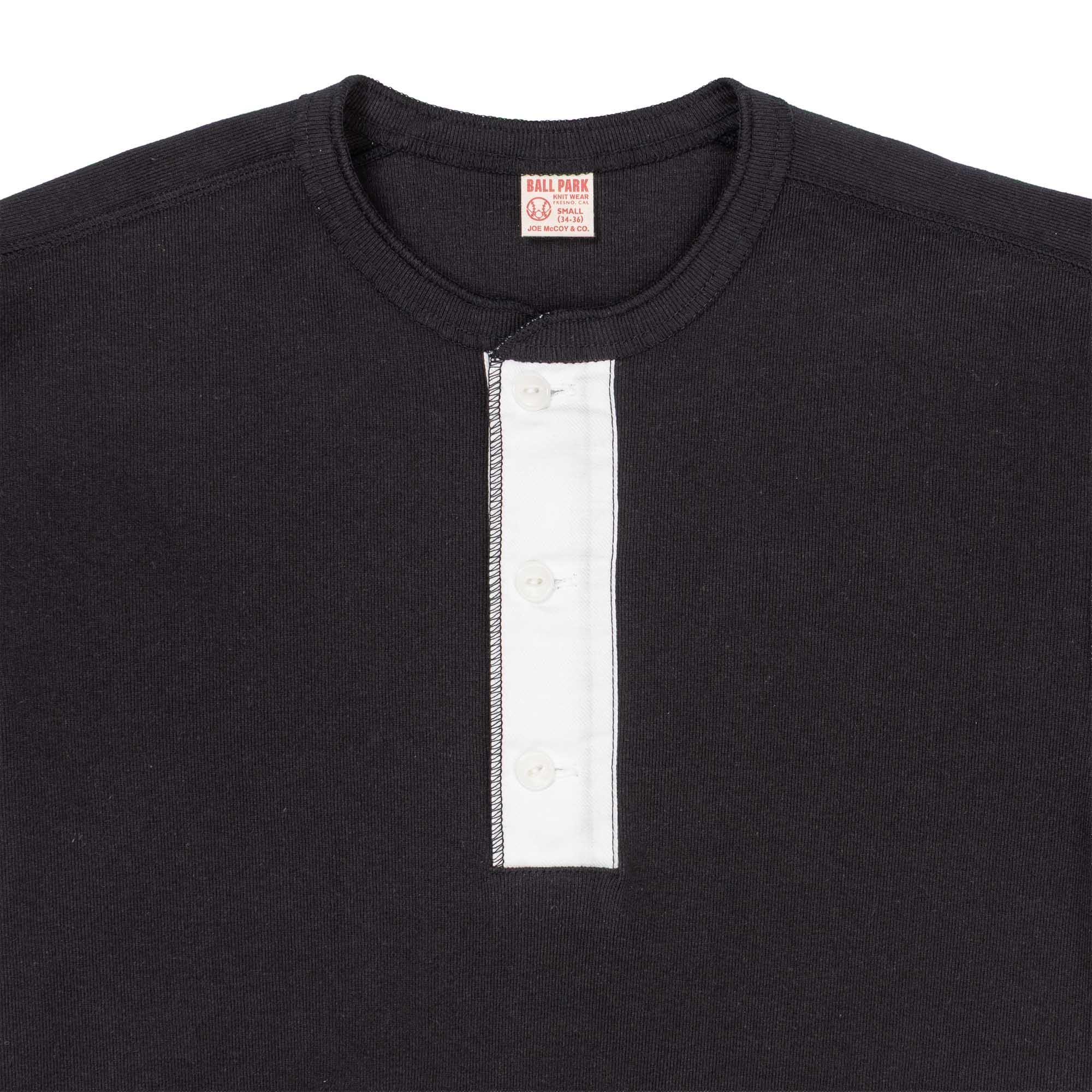 The Real McCoy's Union Henley Undershirt S/S Black - Image 2