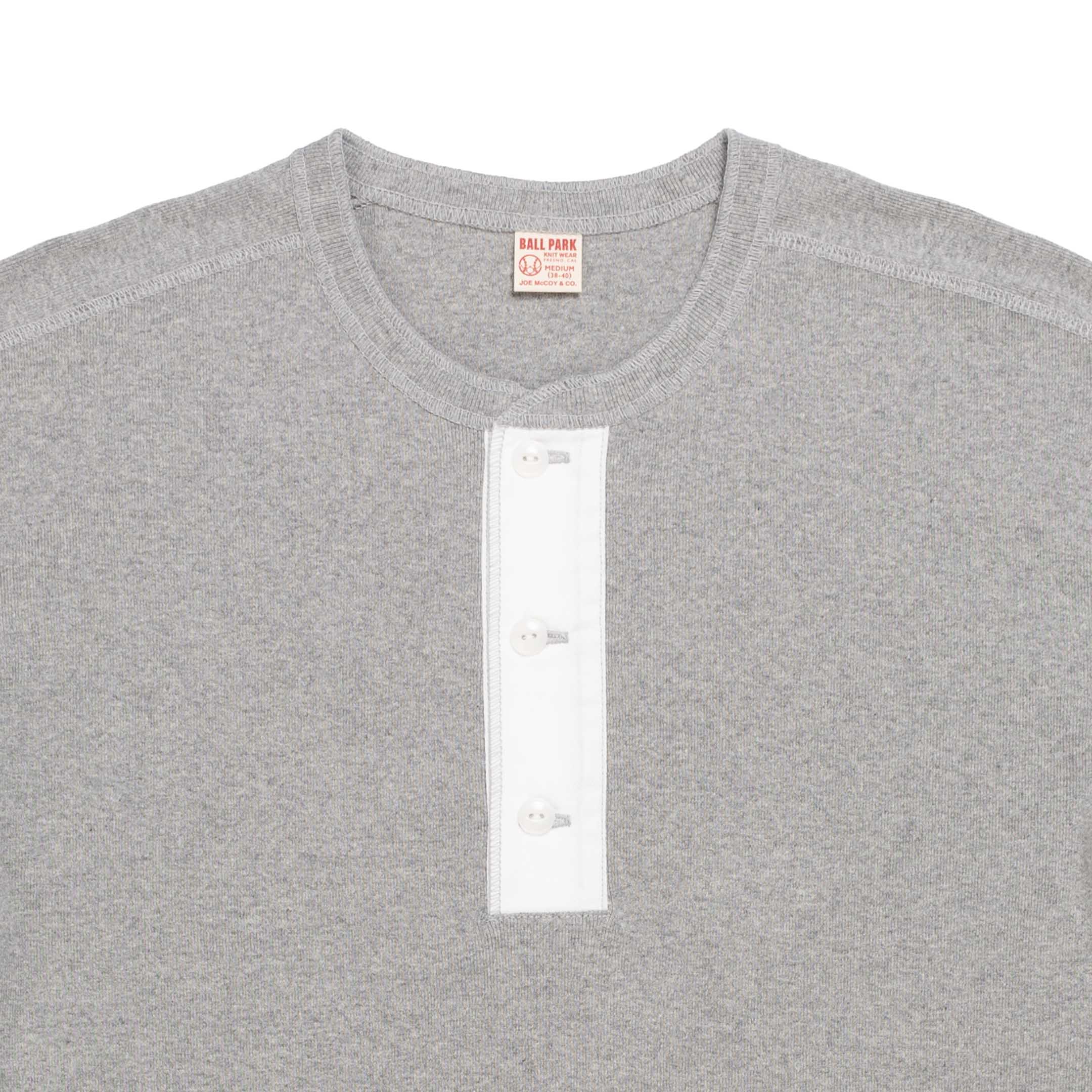 The Real McCoy's Union Henley Undershirt S/S Medium Grey - Image 2