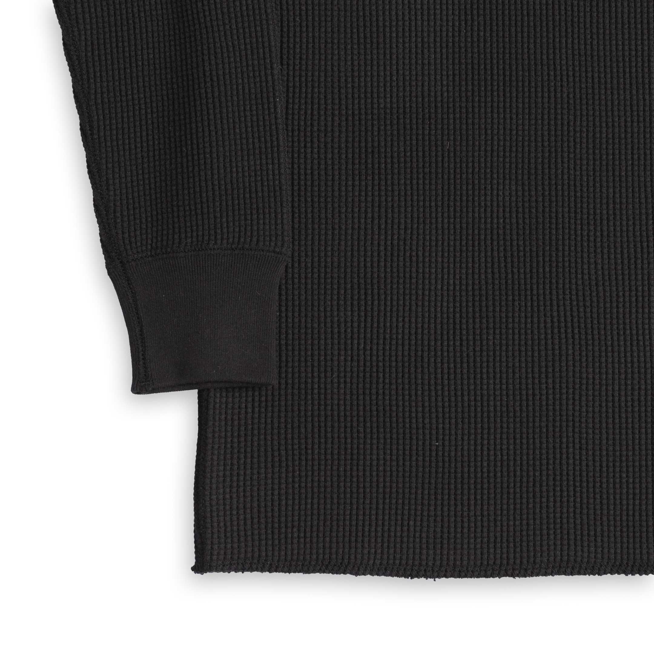 The Real McCoy's Waffle Thermal Henley Undershirt Black - Image 4