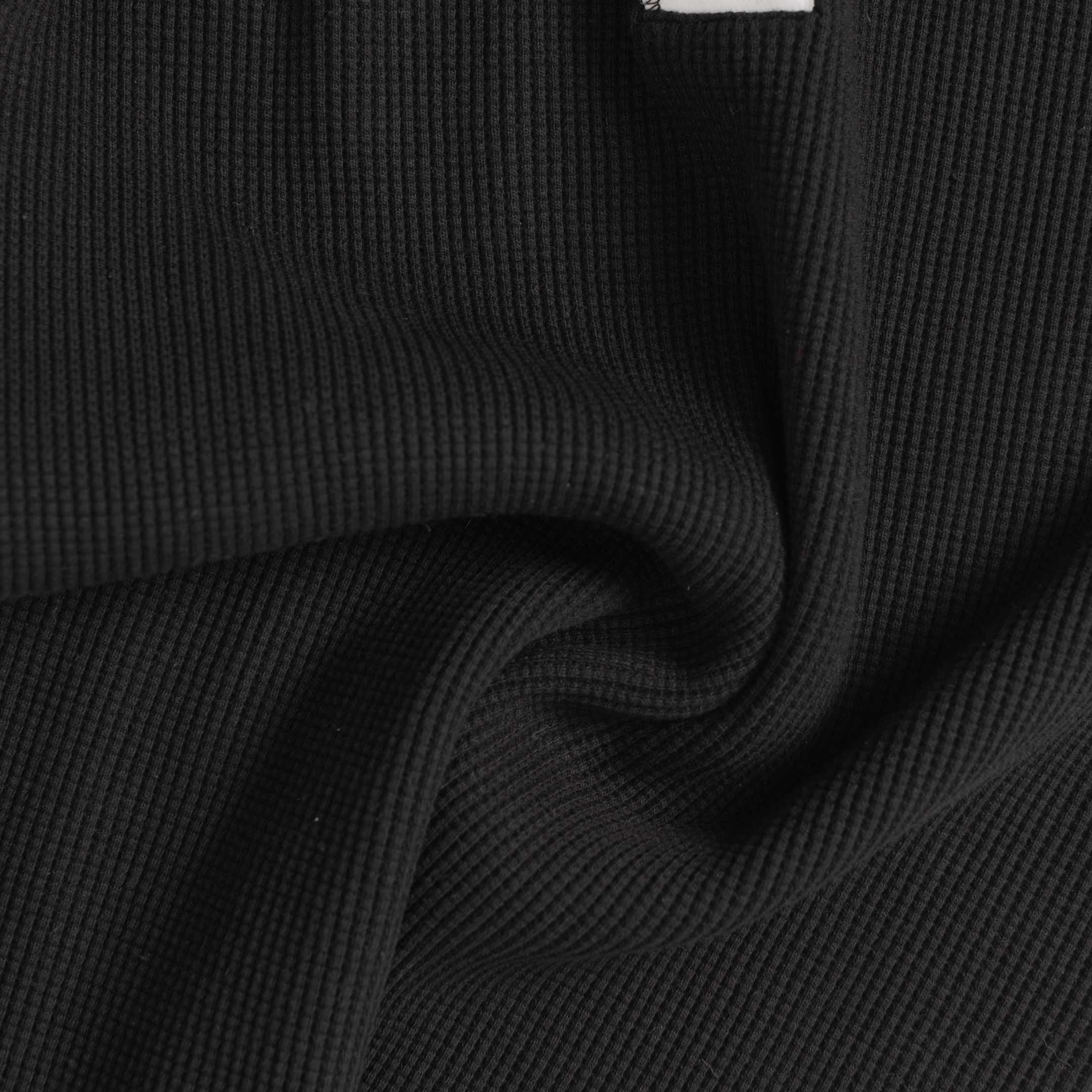 The Real McCoy's Waffle Thermal Henley Undershirt Black - Image 5