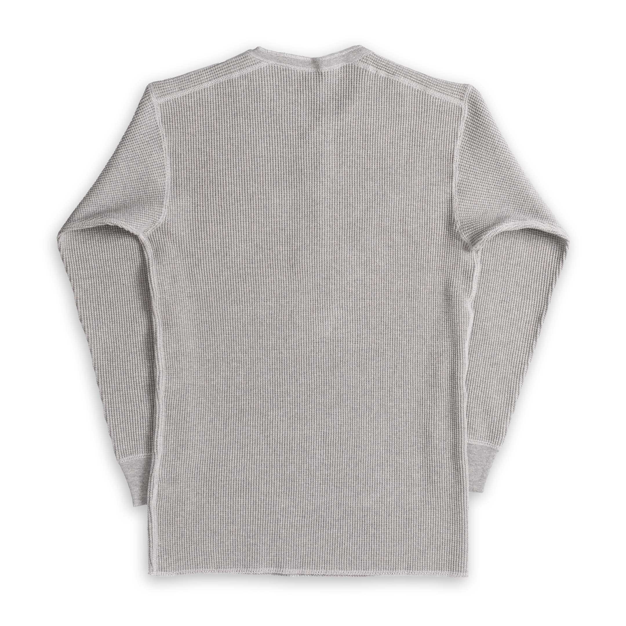 The Real McCoy's Waffle Thermal Henley Undershirt Medium Grey - Image 2