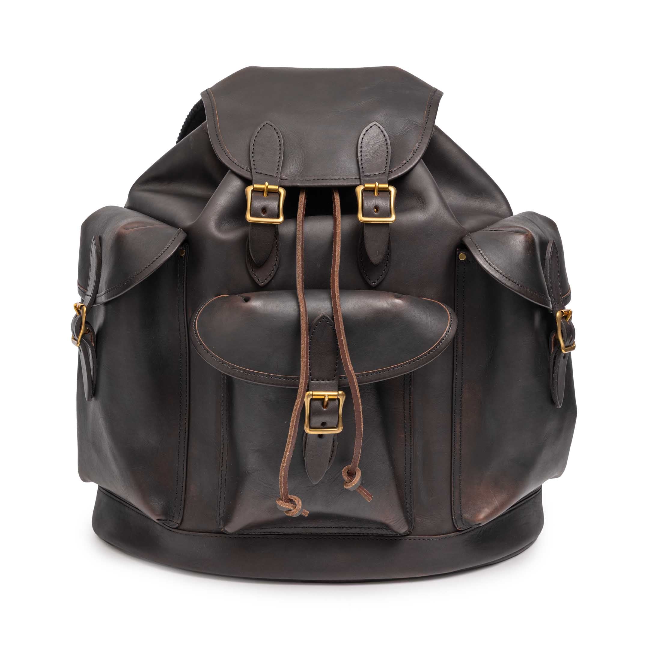 Vasco Leather Army Rucksack Black