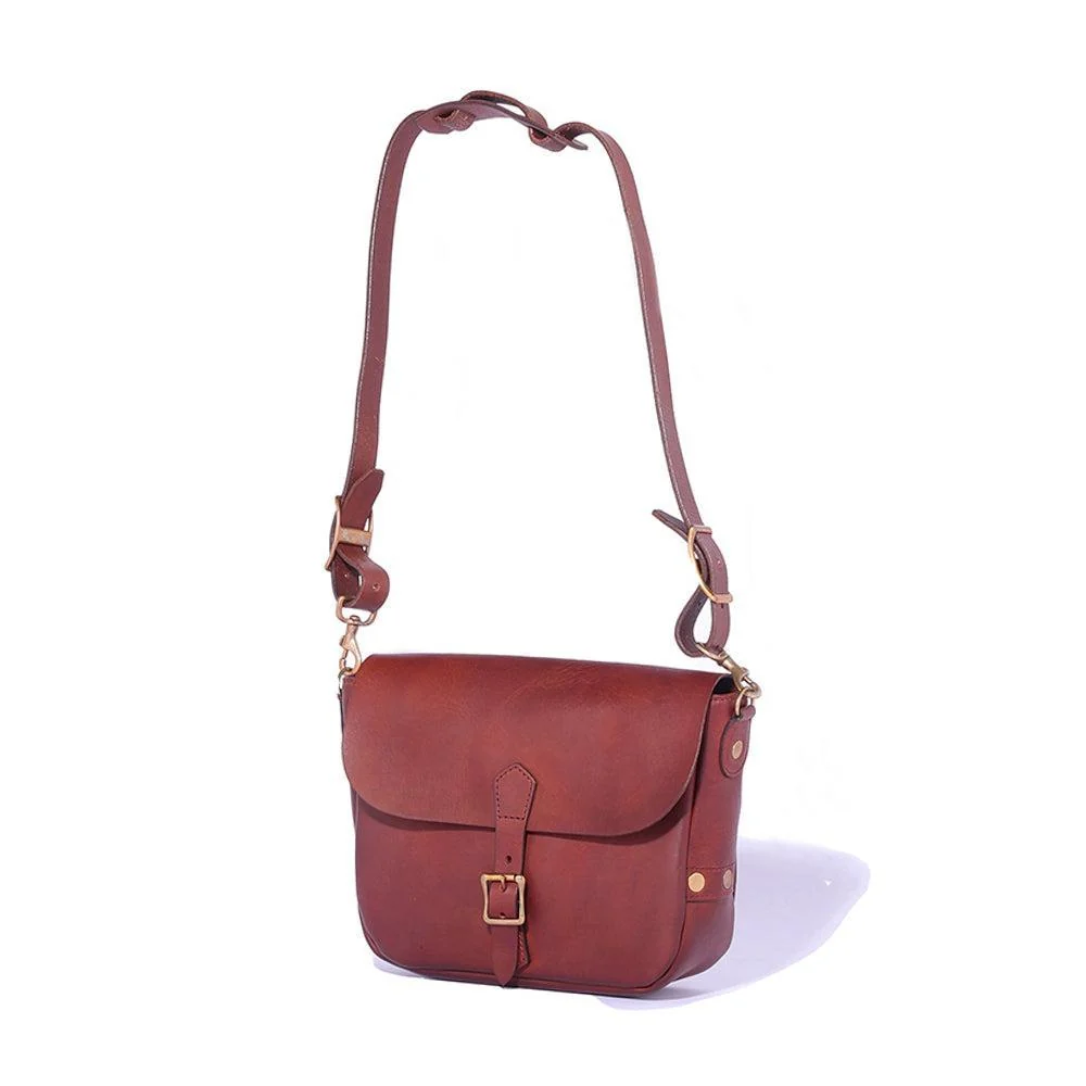 Vasco Leather Postman Shoulder Bag (Small) Sand - Image 2