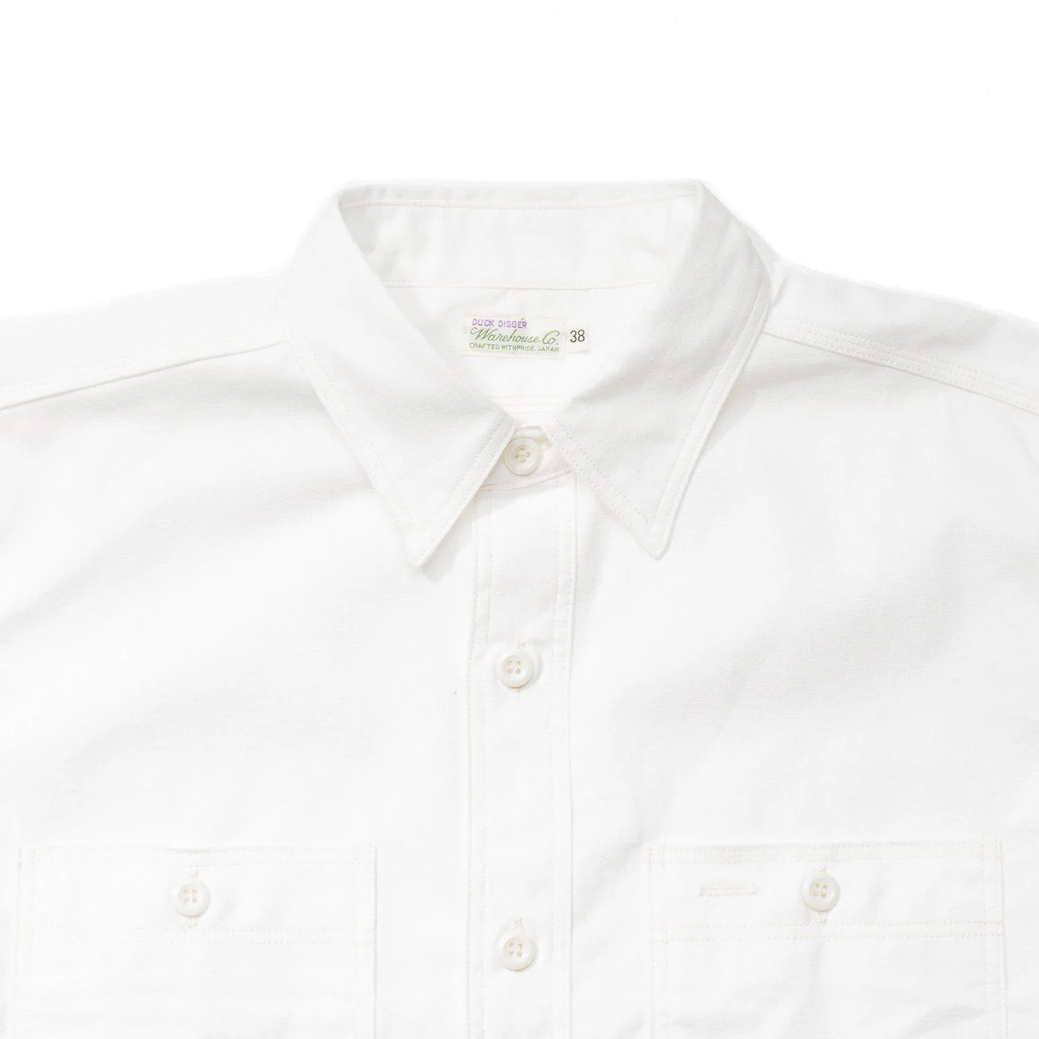 Warehouse Duck Digger 3076 Chambray Work Shirt White - Image 2