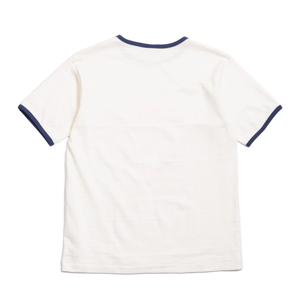 Warehouse & Co Lot. 4059 Ringer T-shirt Cream/Navy - Image 3
