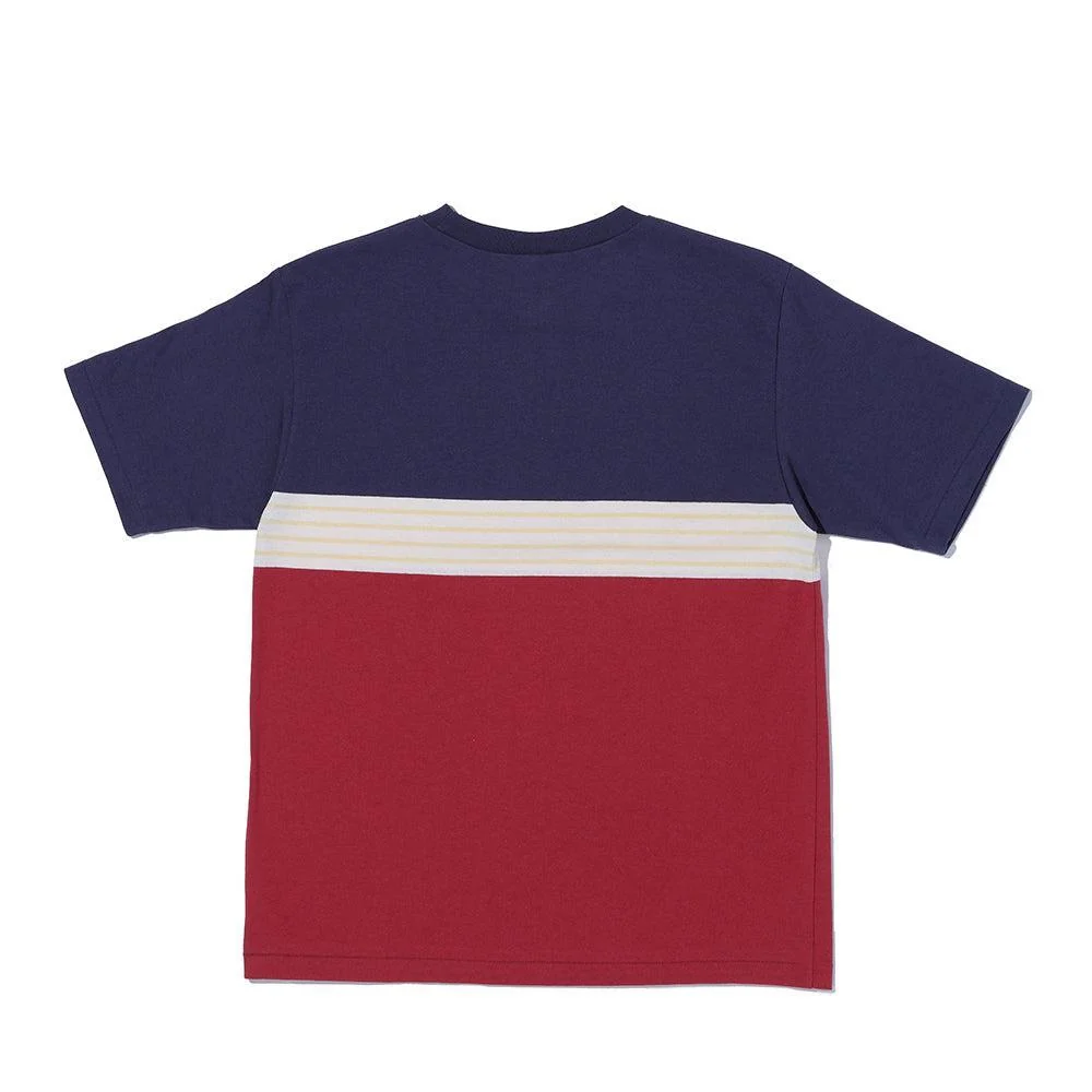 Warehouse & Co. Lot. 4112 Panel Border T-shirt Navy/Bordeaux - Image 3