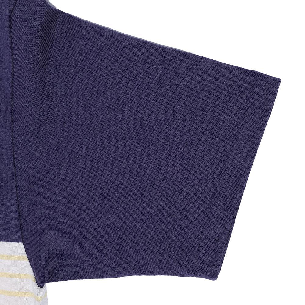 Warehouse & Co. Lot. 4112 Panel Border T-shirt Navy/Bordeaux - Image 4