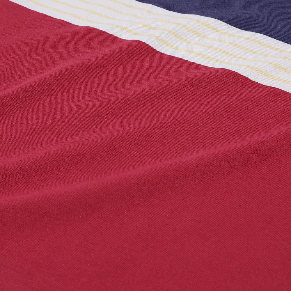 Warehouse & Co. Lot. 4112 Panel Border T-shirt Navy/Bordeaux - Image 6