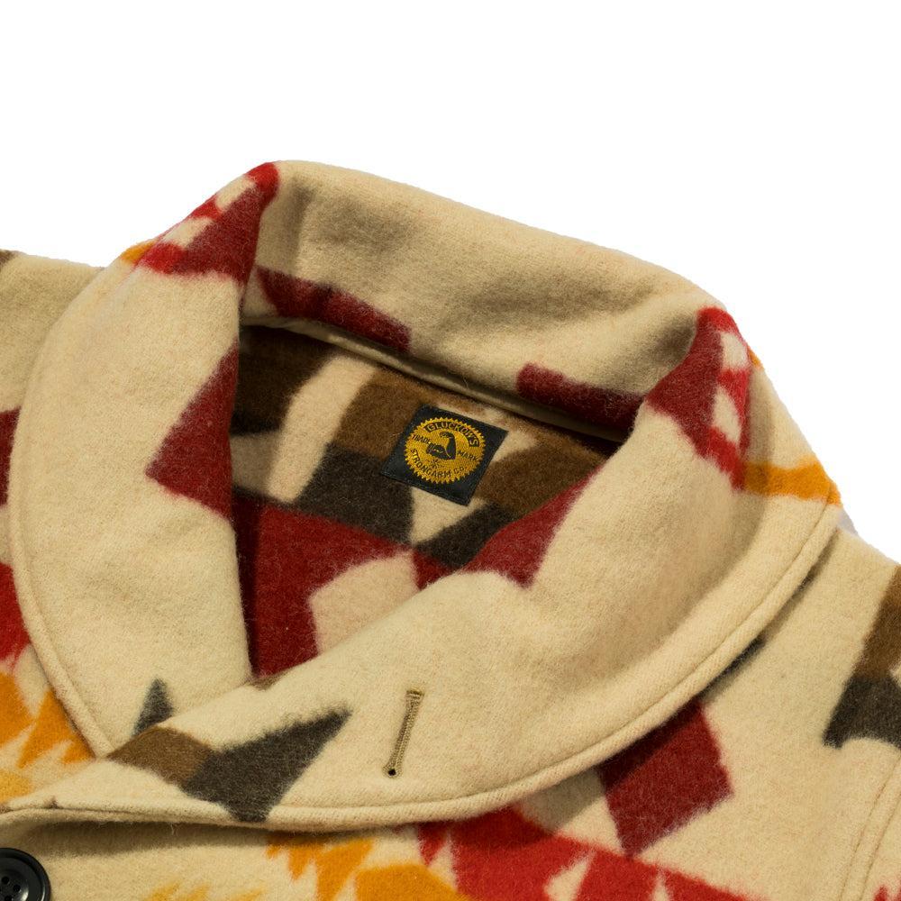 Warehouse & Co. X John Gluckow Blanket Pattern Mackinaw Coat Beige - Image 3