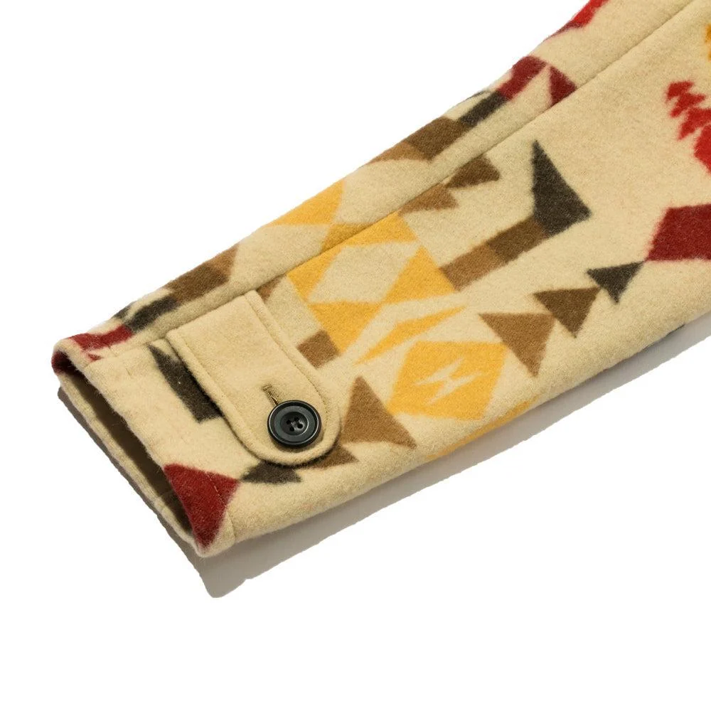 Warehouse & Co. X John Gluckow Blanket Pattern Mackinaw Coat Beige - Image 5