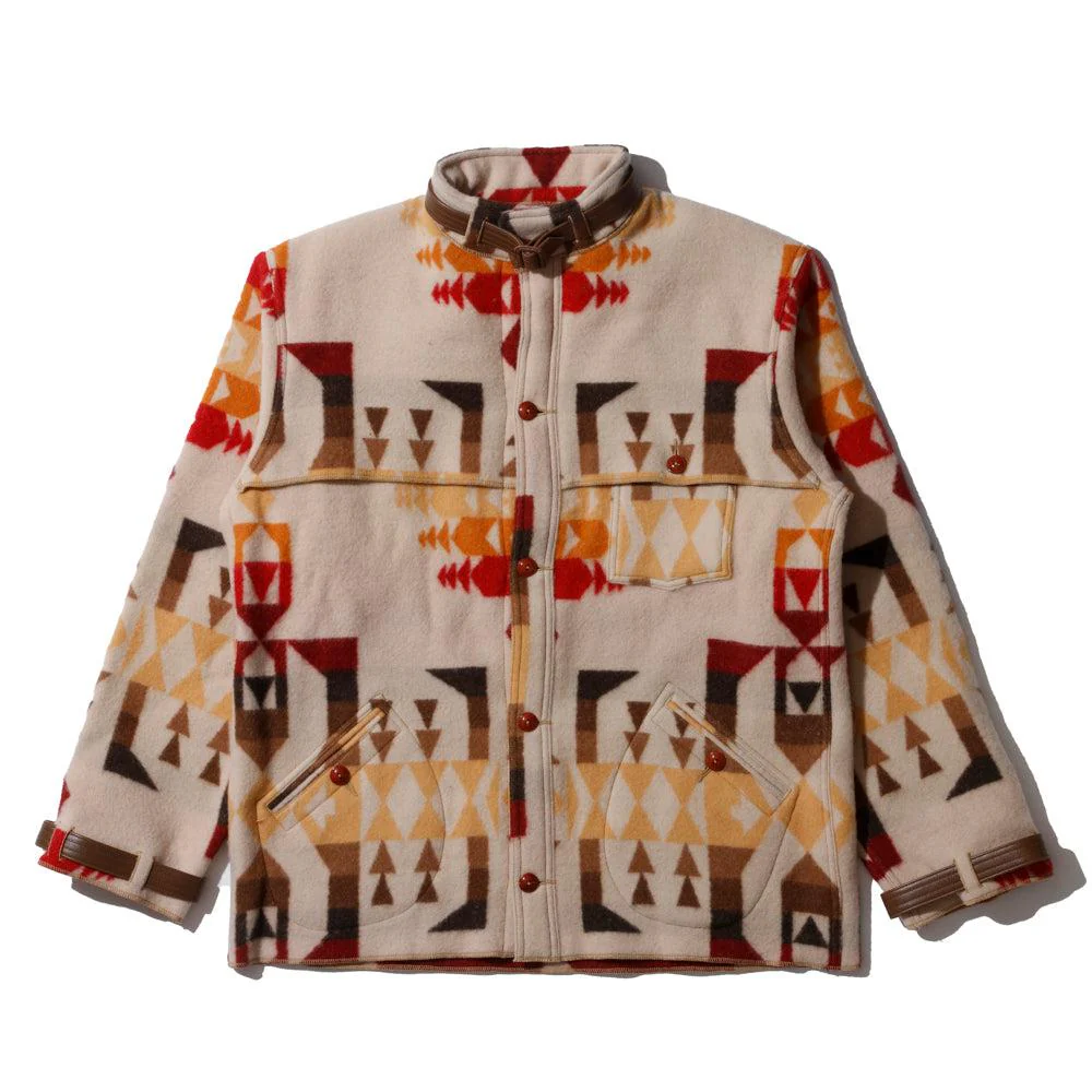 Warehouse & Co x John Gluckow Wool Stag Coat Beige