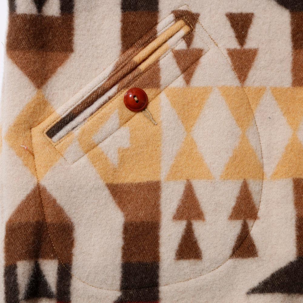 Warehouse & Co x John Gluckow Wool Stag Coat Beige - Image 3