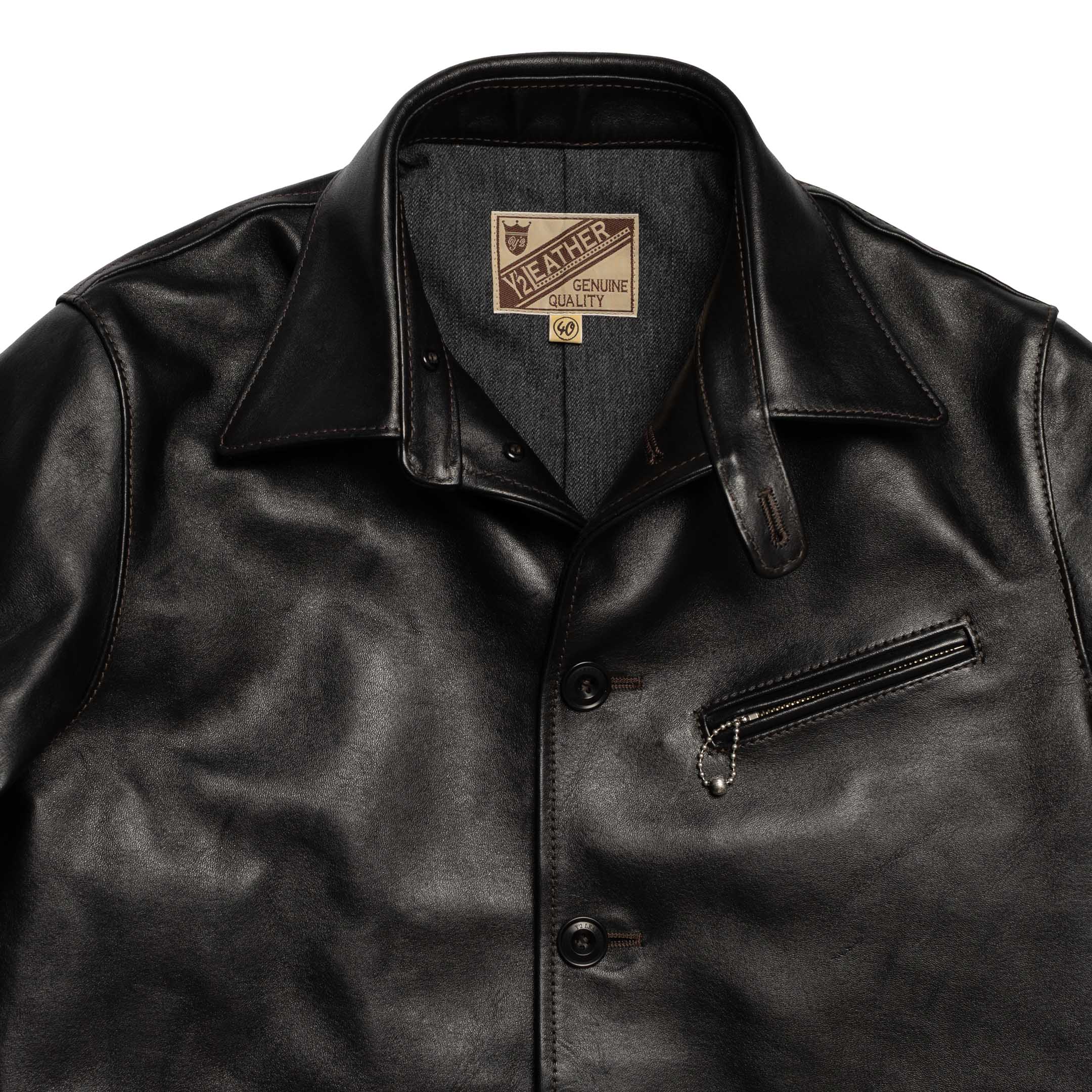 Y'2 Leather EC-77 Eco Horse Car Coat Black - Image 2