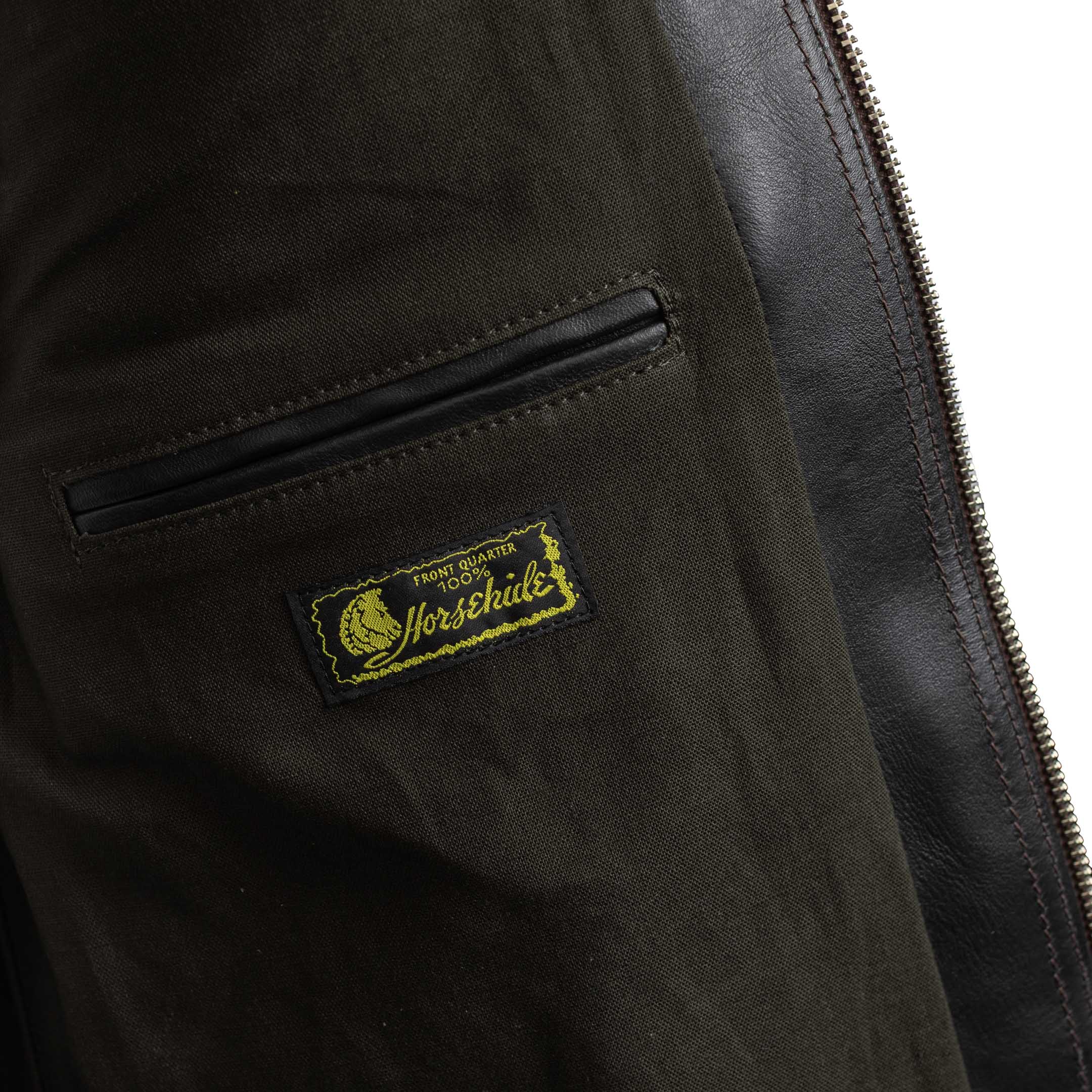 Y'2 Leather Horse Roughout WWII Jean Jacket Black - Image 4