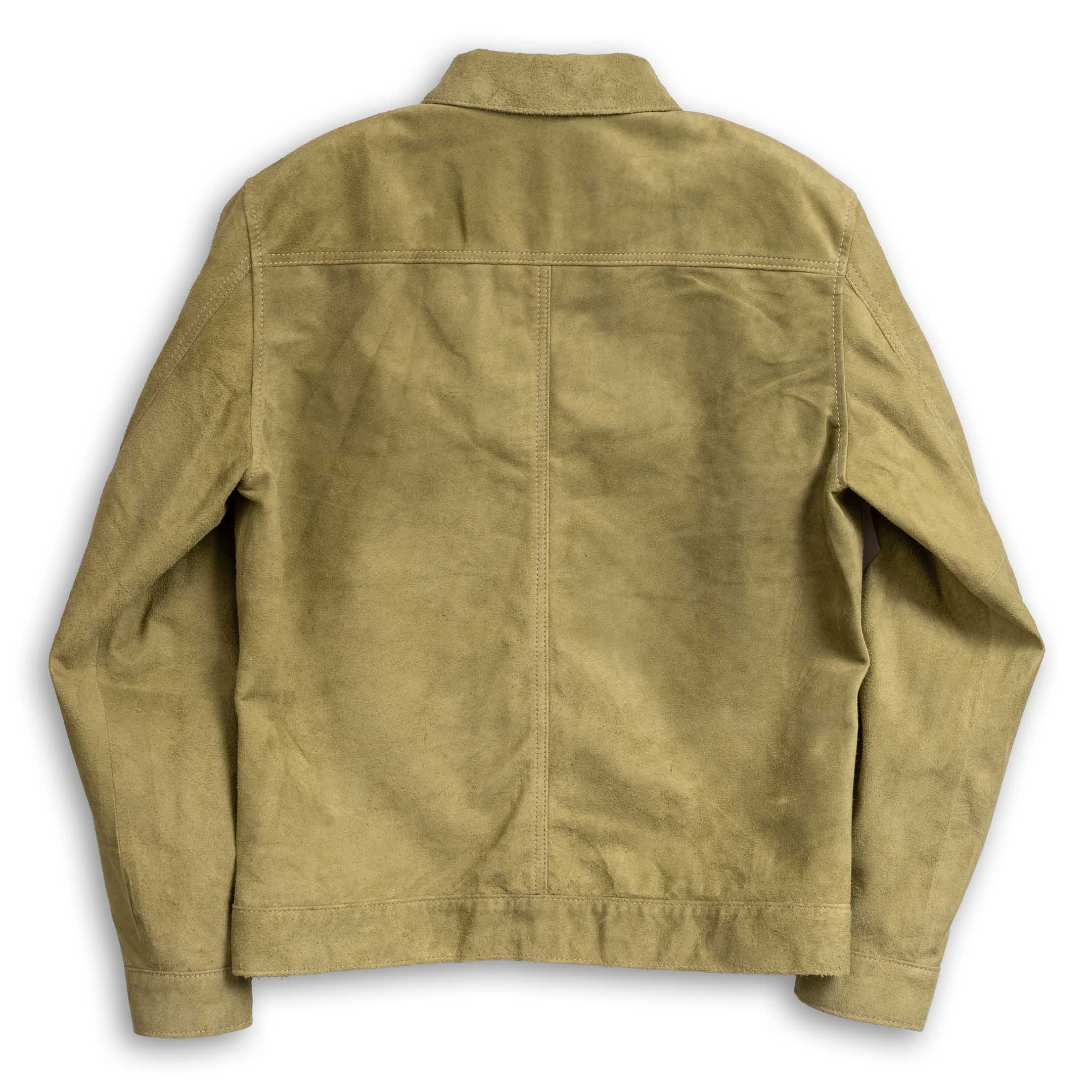 Y'2 Leather Horse Roughout WWII Jean Jacket Khaki - Image 2