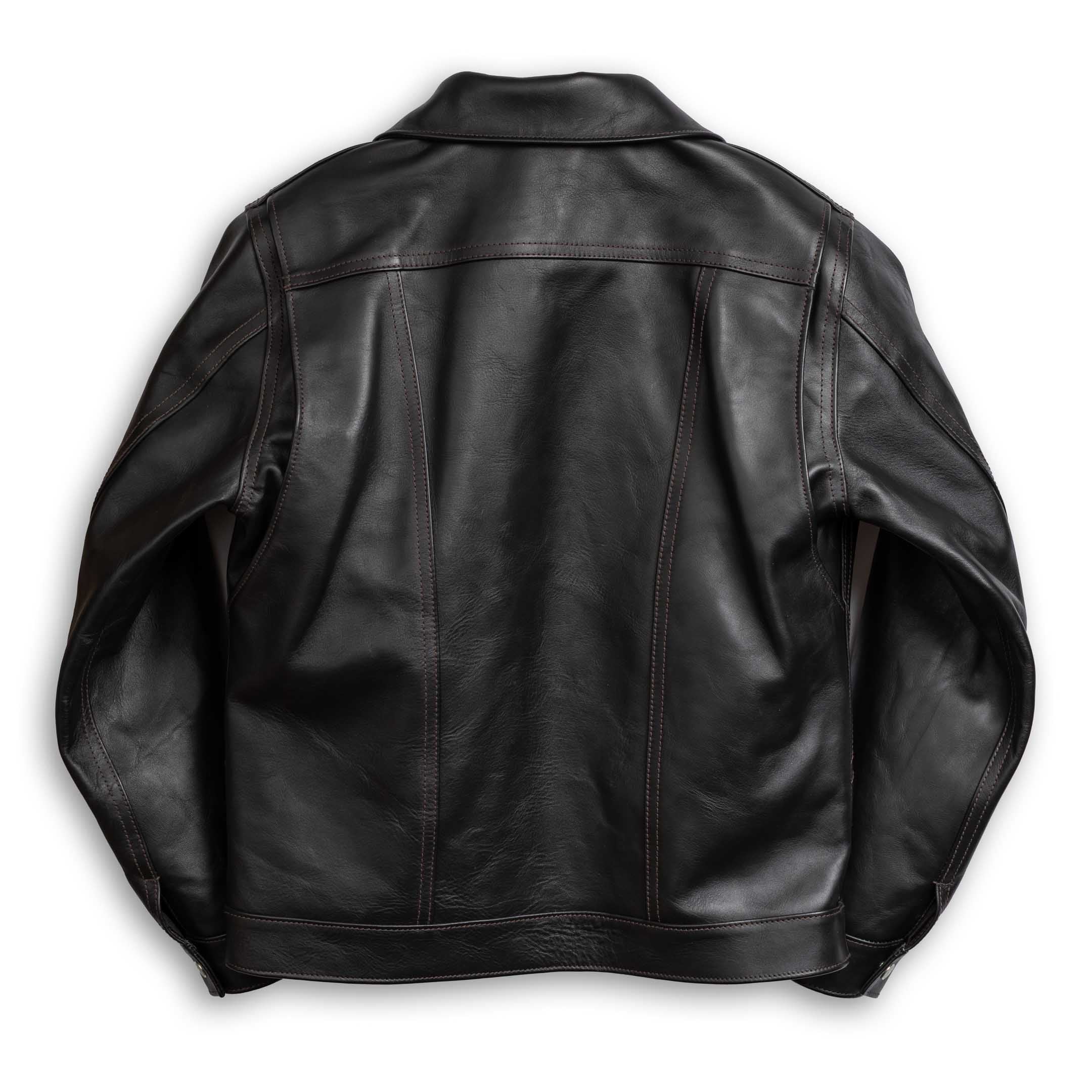 Y'2 Leather Iron Tanned Horse 60's Jean Jacket Black - Image 2