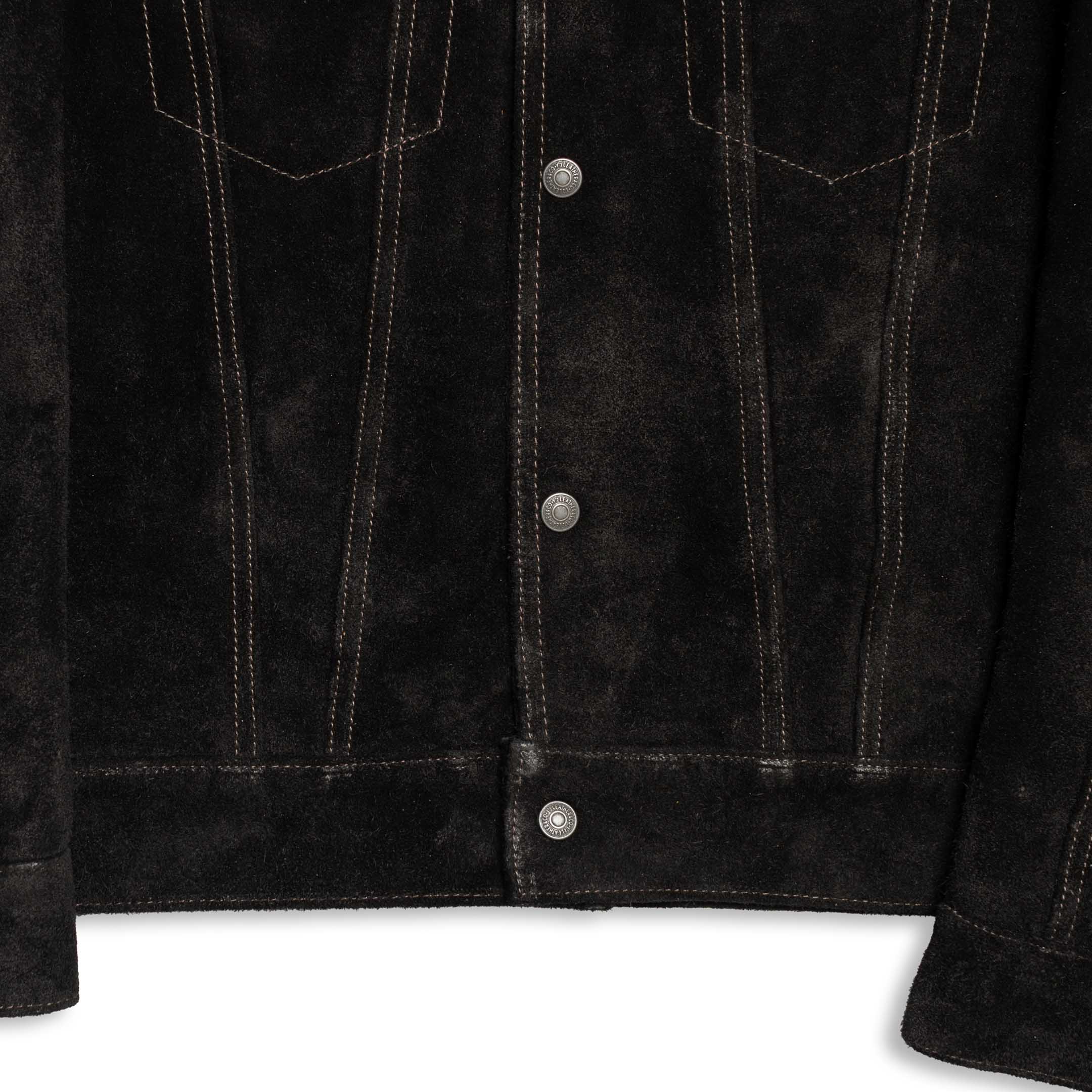 Y'2 Leather TB-139 3rd Type Jean Jacket Black - Image 4
