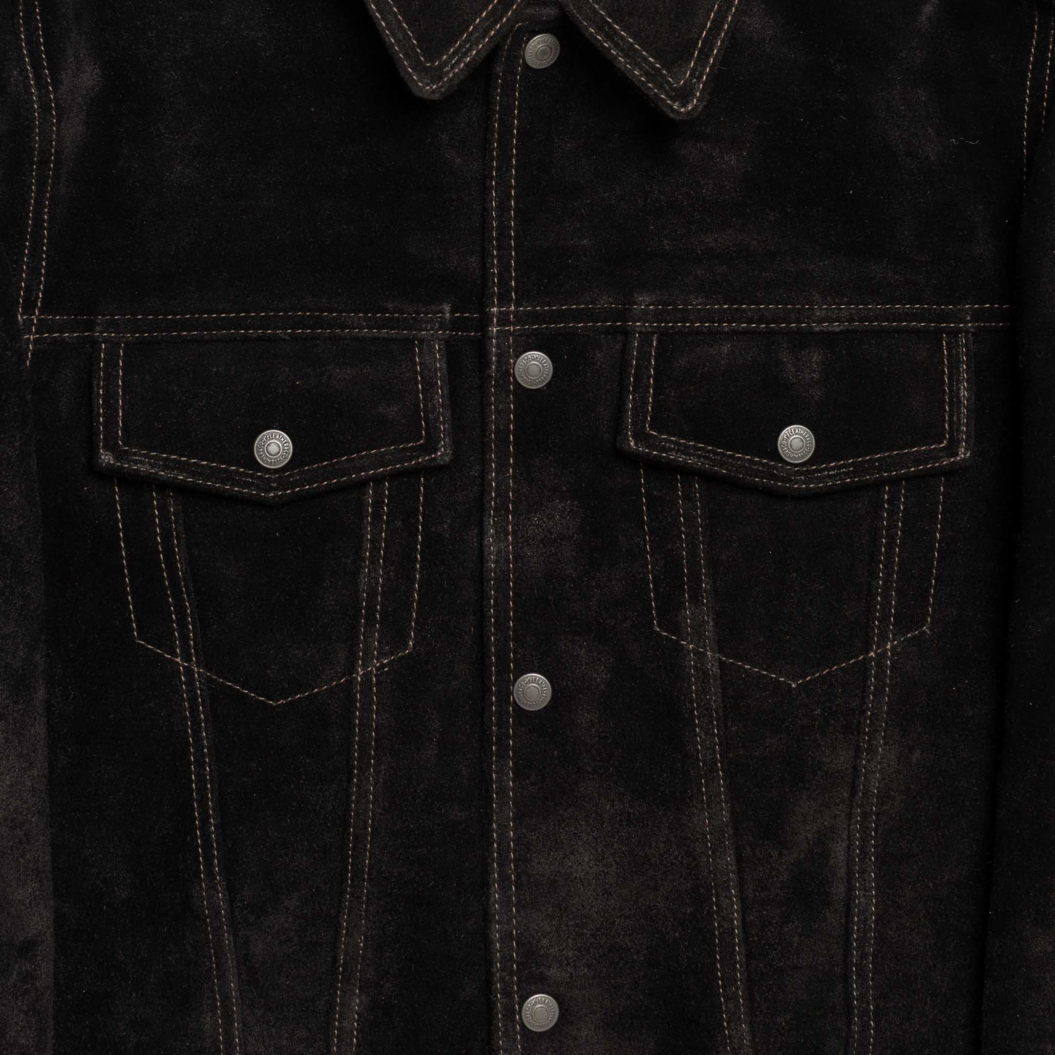 Y'2 Leather TB-139 3rd Type Jean Jacket Black - Image 5