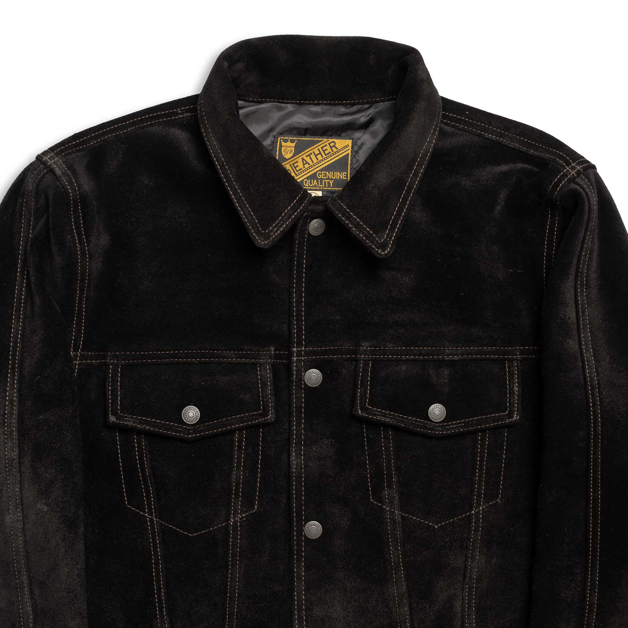 Y'2 Leather TB-139 3rd Type Jean Jacket Black - Image 6