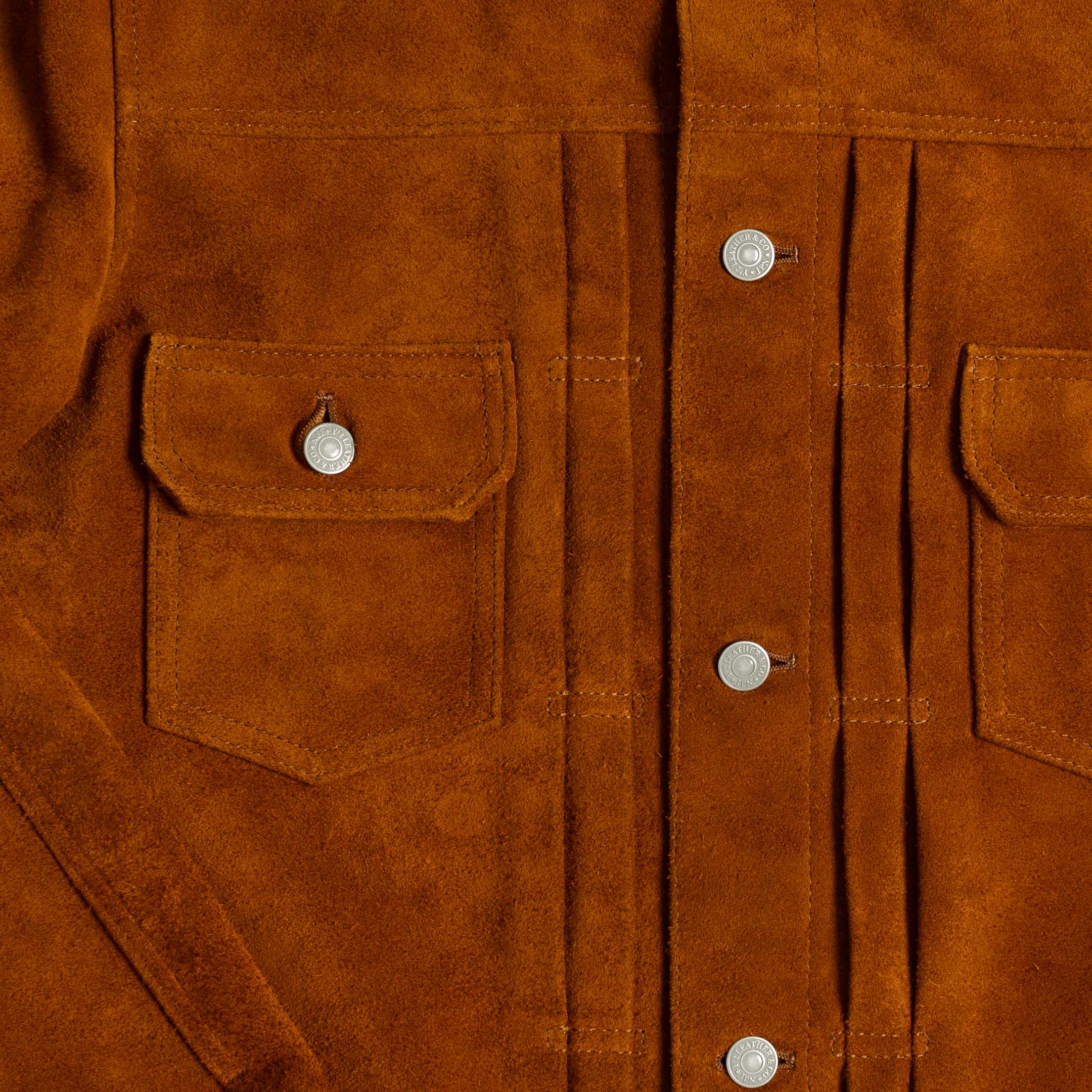 Y'2 Leather TB-141 Steer Roughout 2nd Type Jean Jacket Camel - Image 4