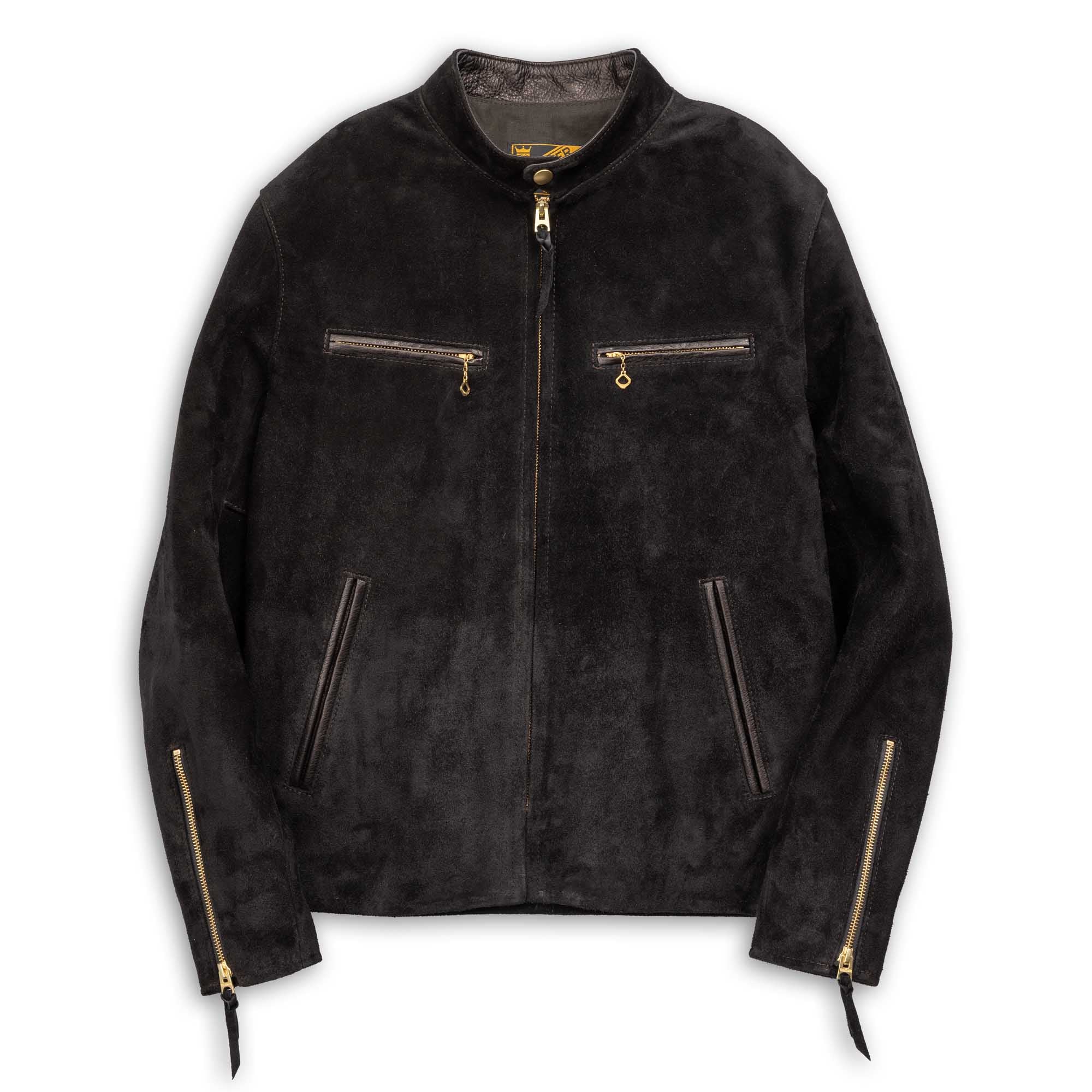 Y'2 Leather TR-64 Single Riders Jacket Steer Roughout Black