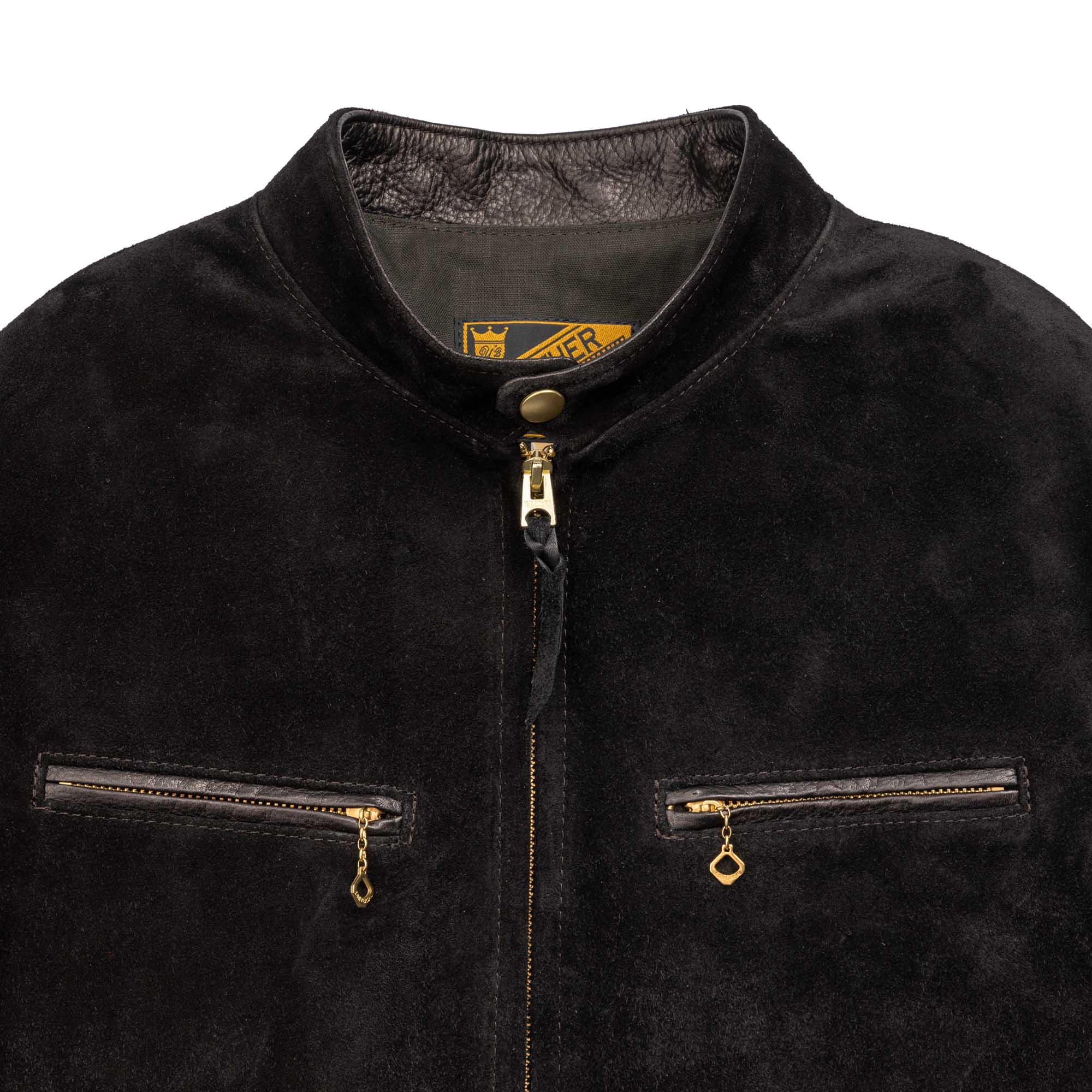 Y'2 Leather TR-64 Single Riders Jacket Steer Roughout Black - Image 2