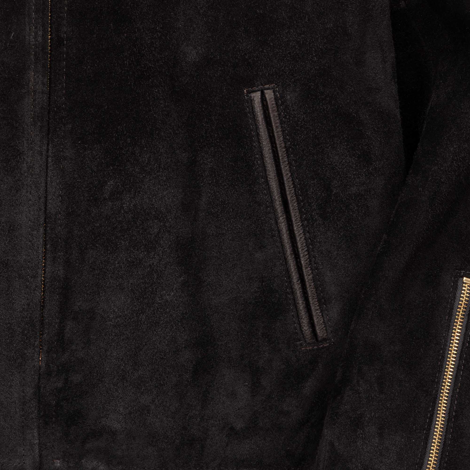 Y'2 Leather TR-64 Single Riders Jacket Steer Roughout Black - Image 4