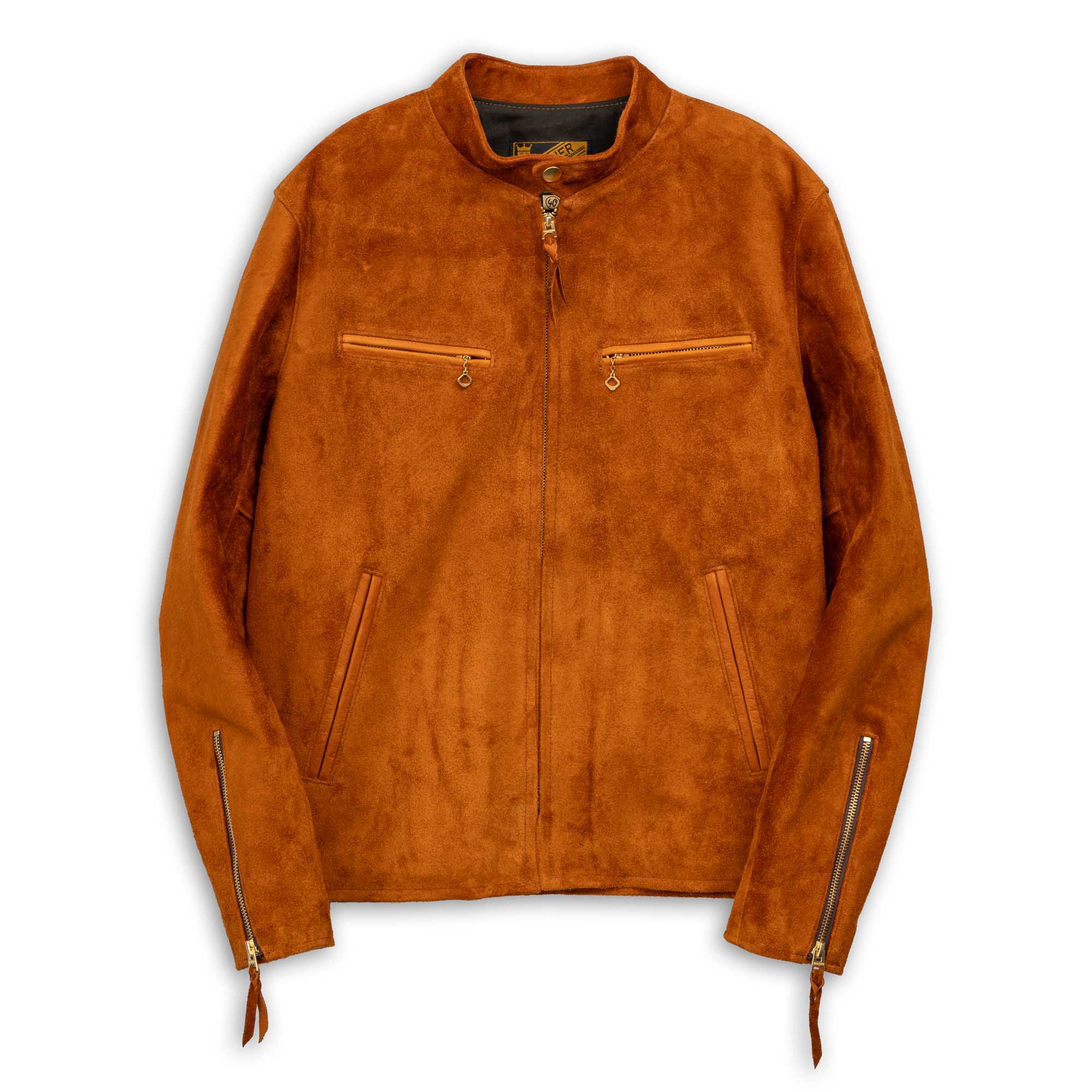 Y'2 Leather TR-64 Single Riders Jacket Steer Roughout Camel