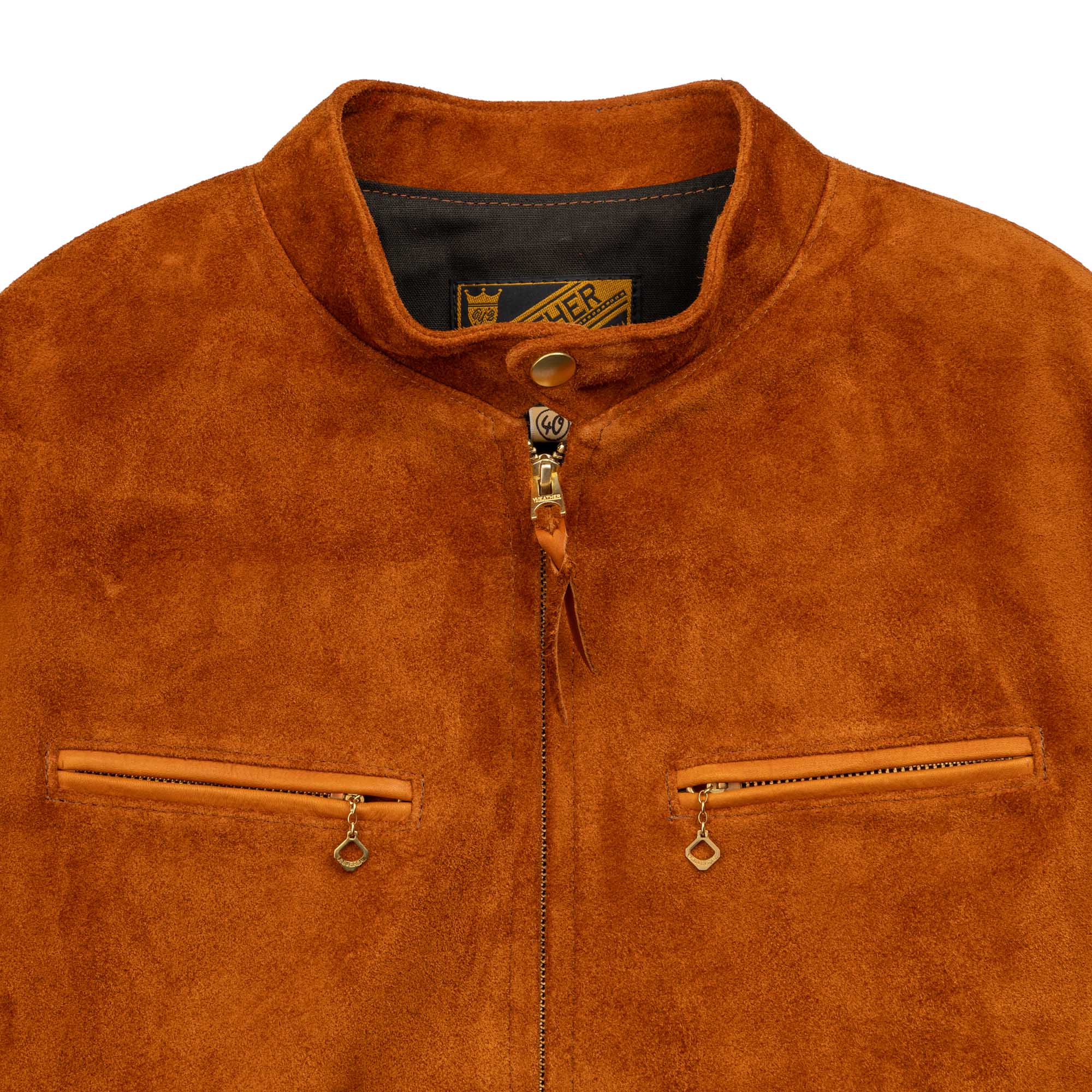 Y'2 Leather TR-64 Single Riders Jacket Steer Roughout Camel - Image 2