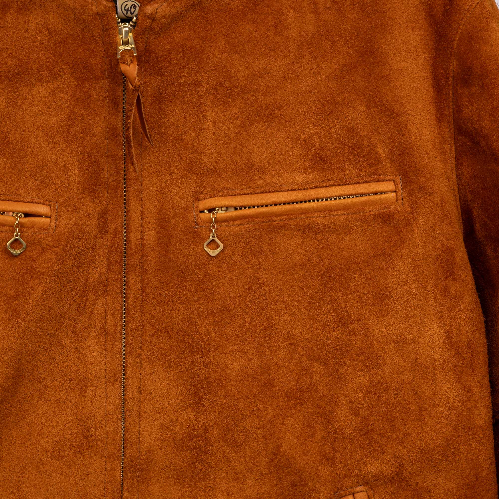 Y'2 Leather TR-64 Single Riders Jacket Steer Roughout Camel - Image 3