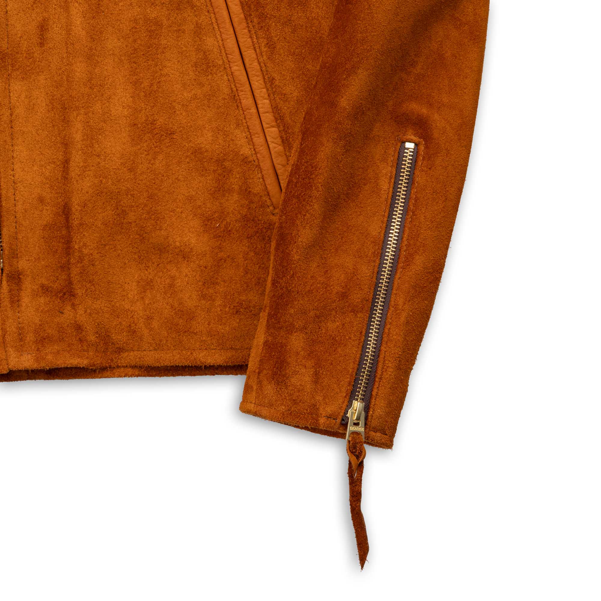 Y'2 Leather TR-64 Single Riders Jacket Steer Roughout Camel - Image 4