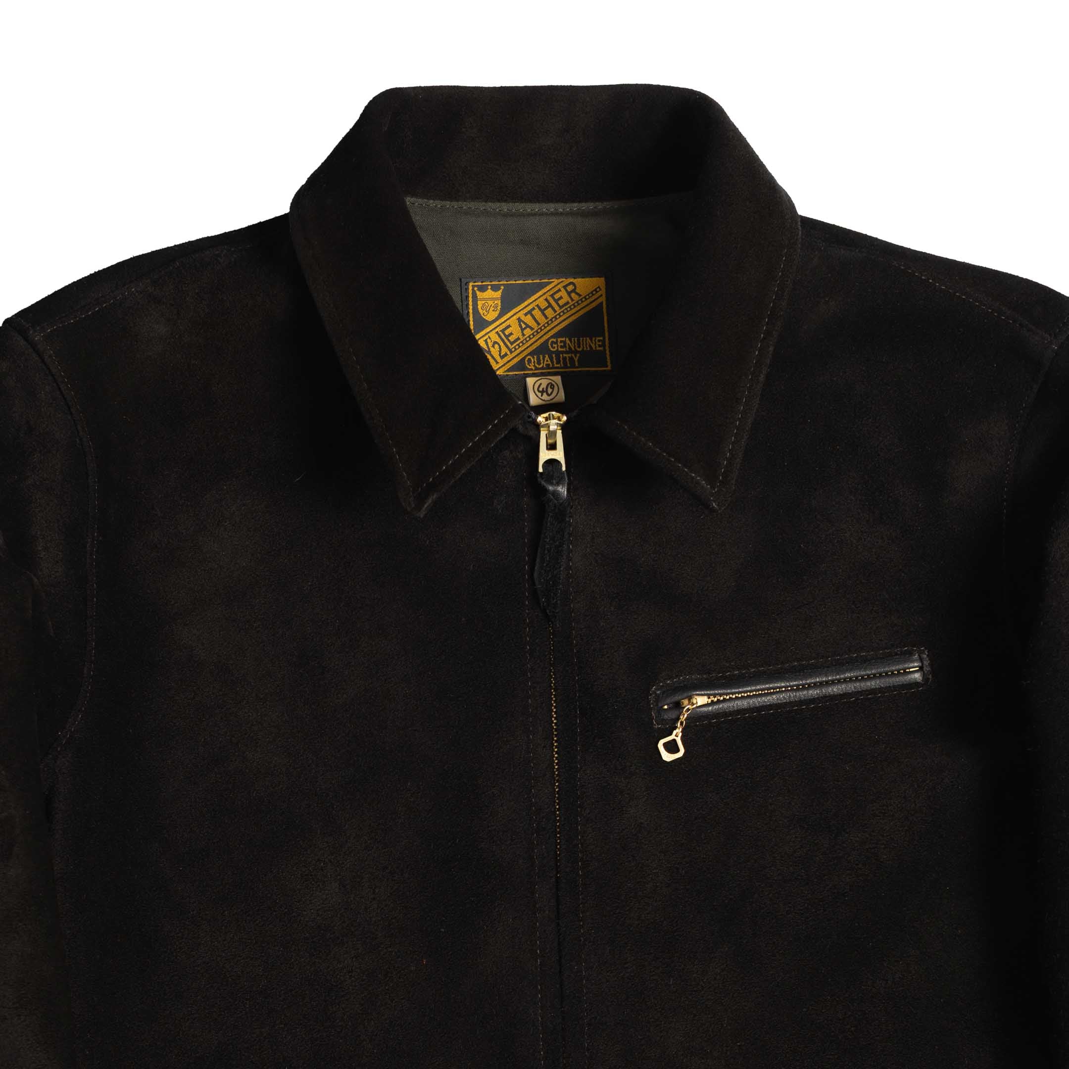 Y'2 Leather TR-65 Steer Roughout Single Riders Jacket Black - Image 3
