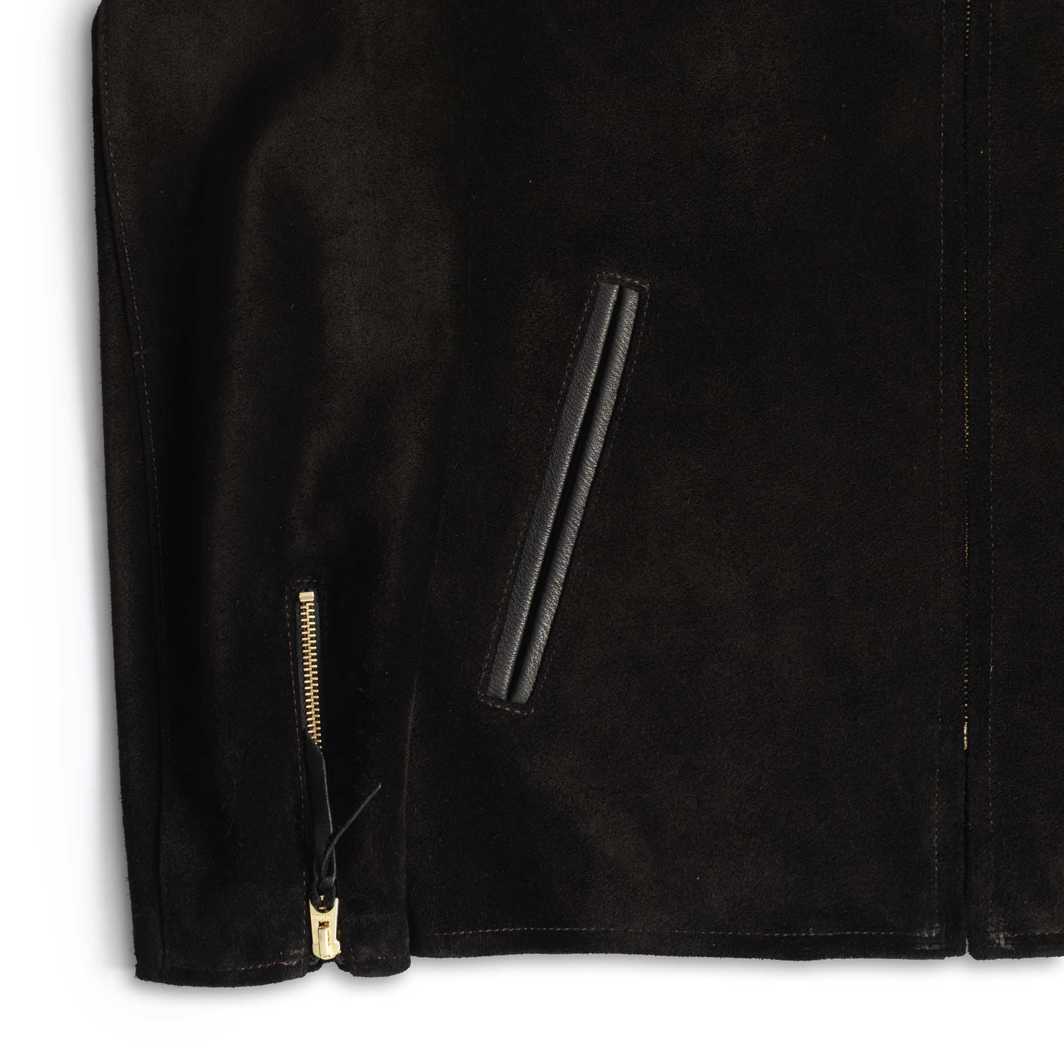Y'2 Leather TR-65 Steer Roughout Single Riders Jacket Black - Image 4