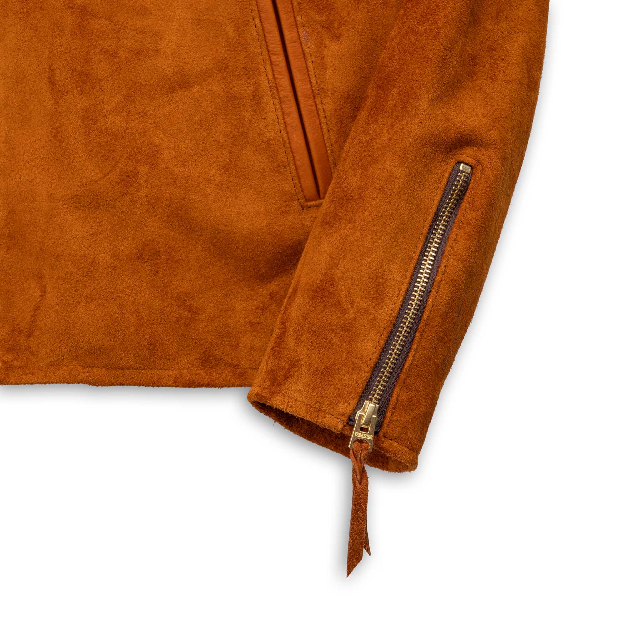 Y'2 Leather TR-65 Steer Roughout Single Riders Jacket Camel - Image 2