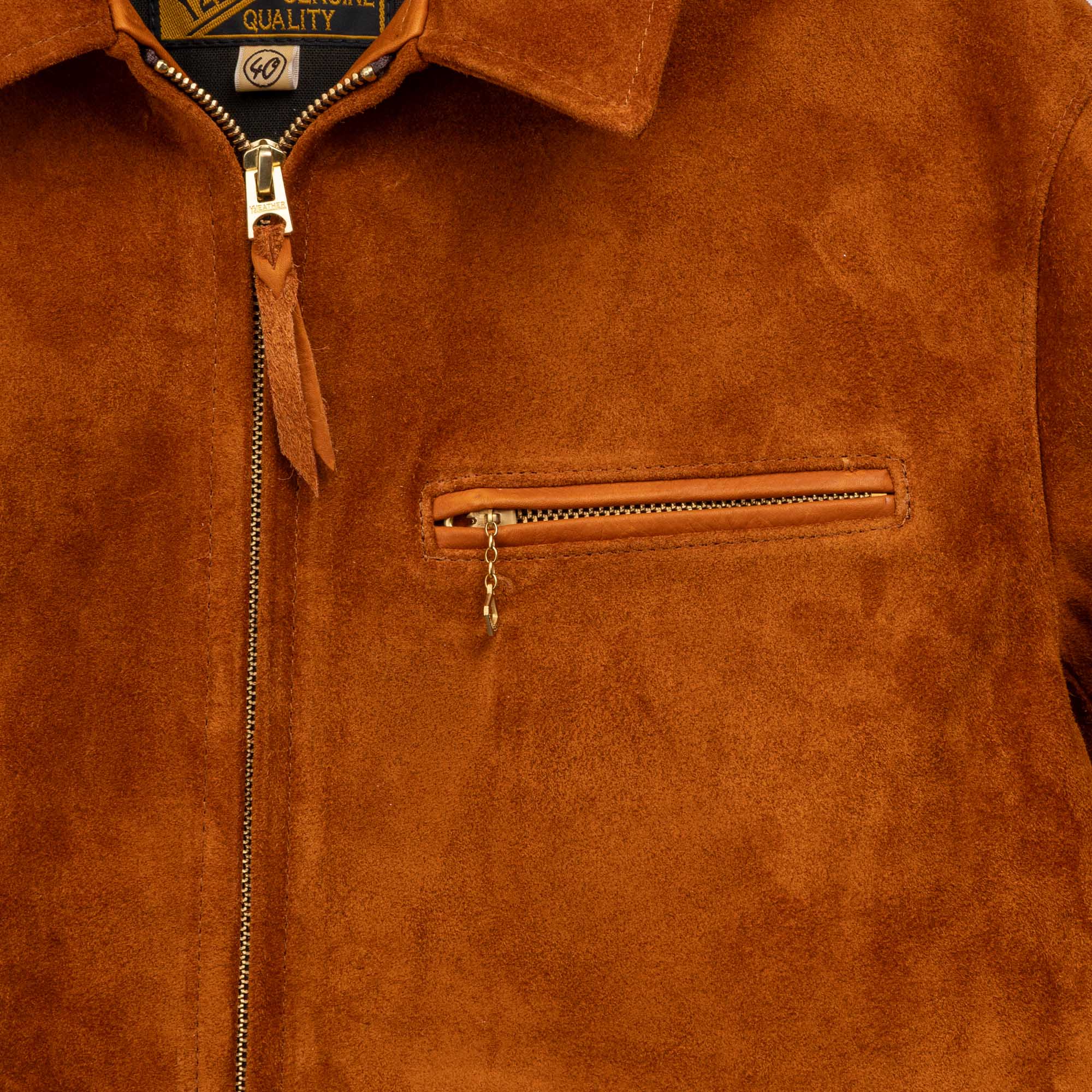 Y'2 Leather TR-65 Steer Roughout Single Riders Jacket Camel - Image 3