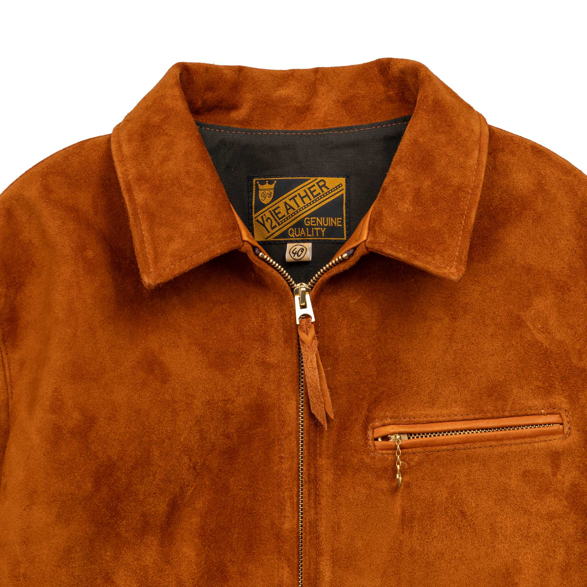 Y'2 Leather TR-65 Steer Roughout Single Riders Jacket Camel - Image 4