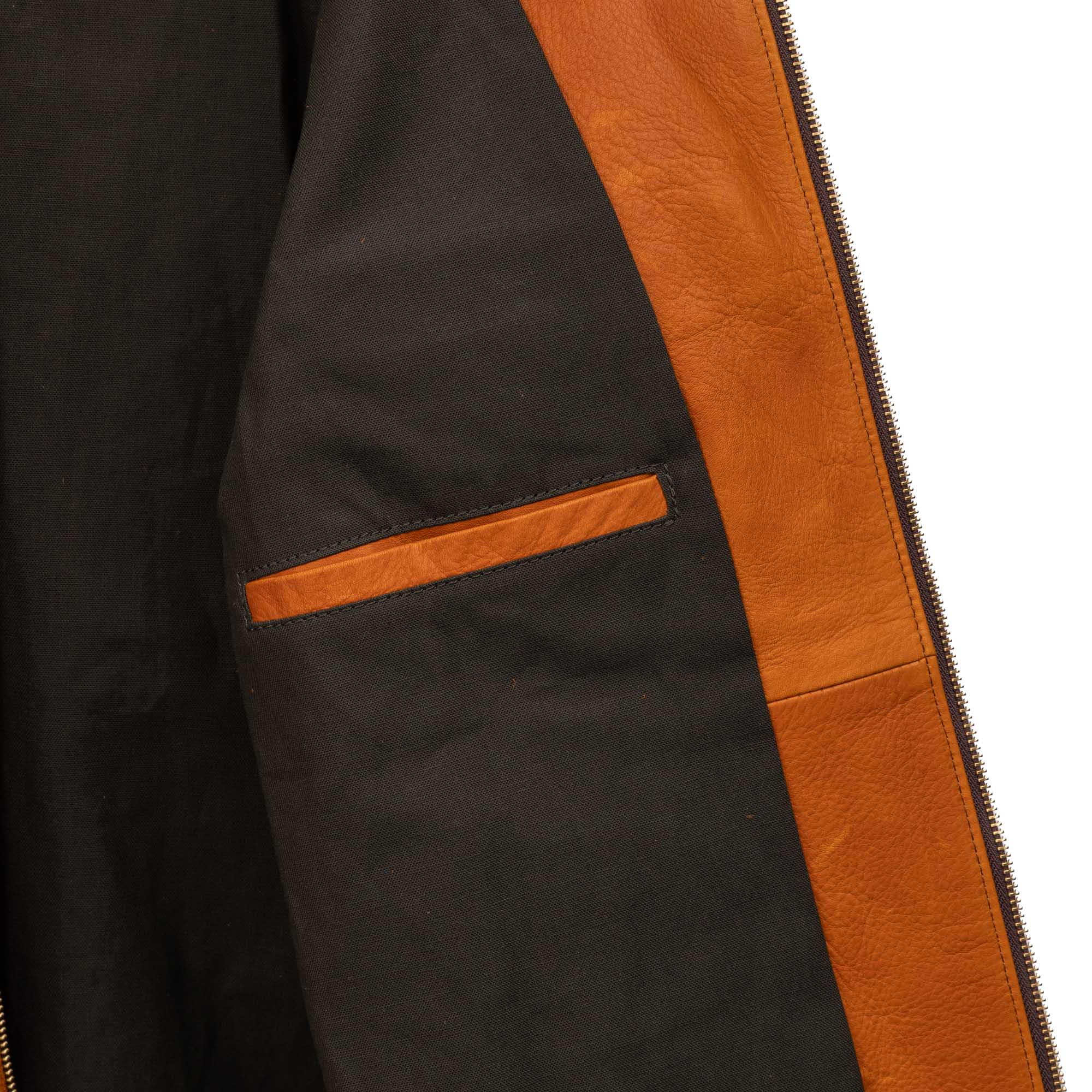 Y'2 Leather TR-65 Steer Roughout Single Riders Jacket Camel - Image 7
