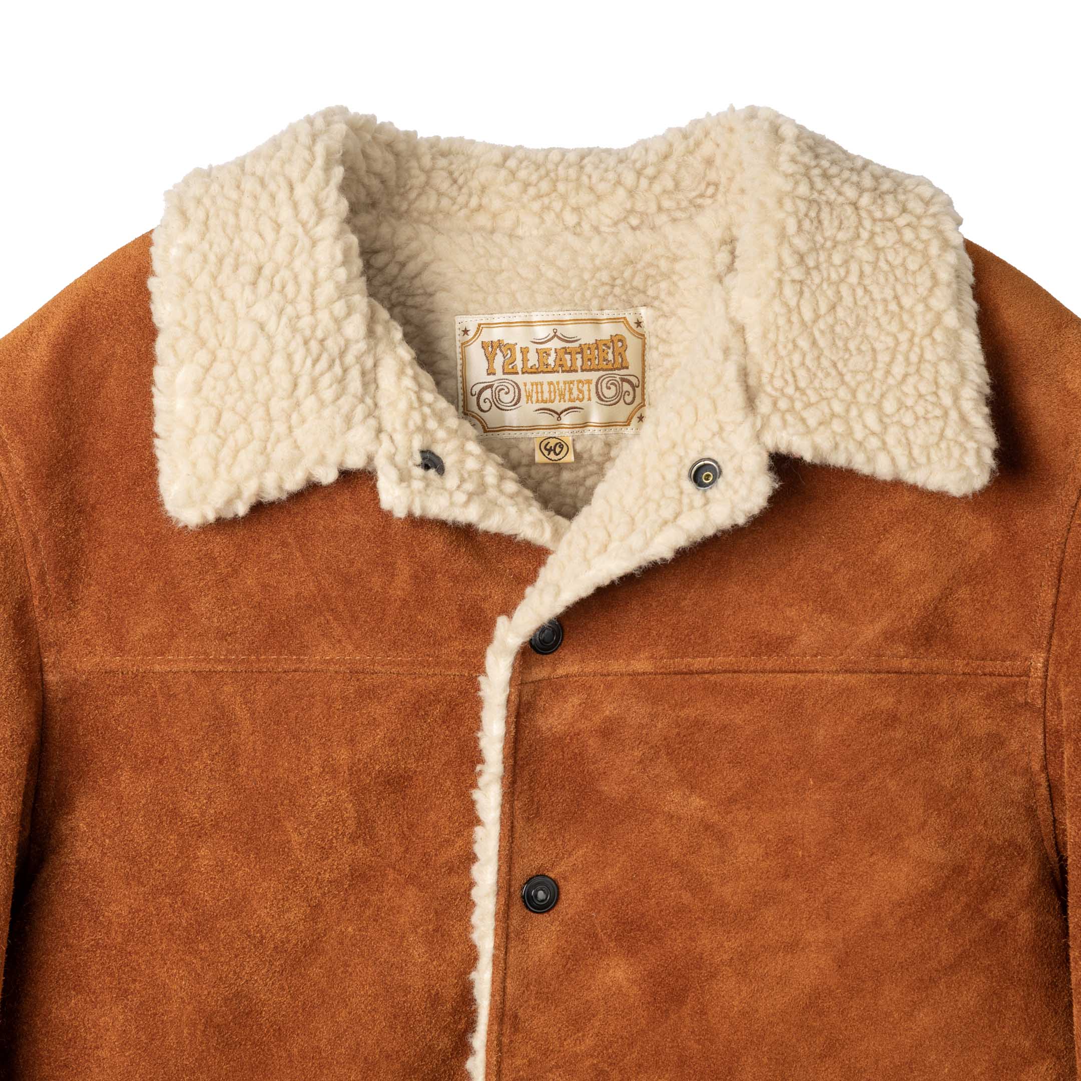 Y'2 Leather WJ-02 Steer Roughout Ranch Coat Camel - Image 2