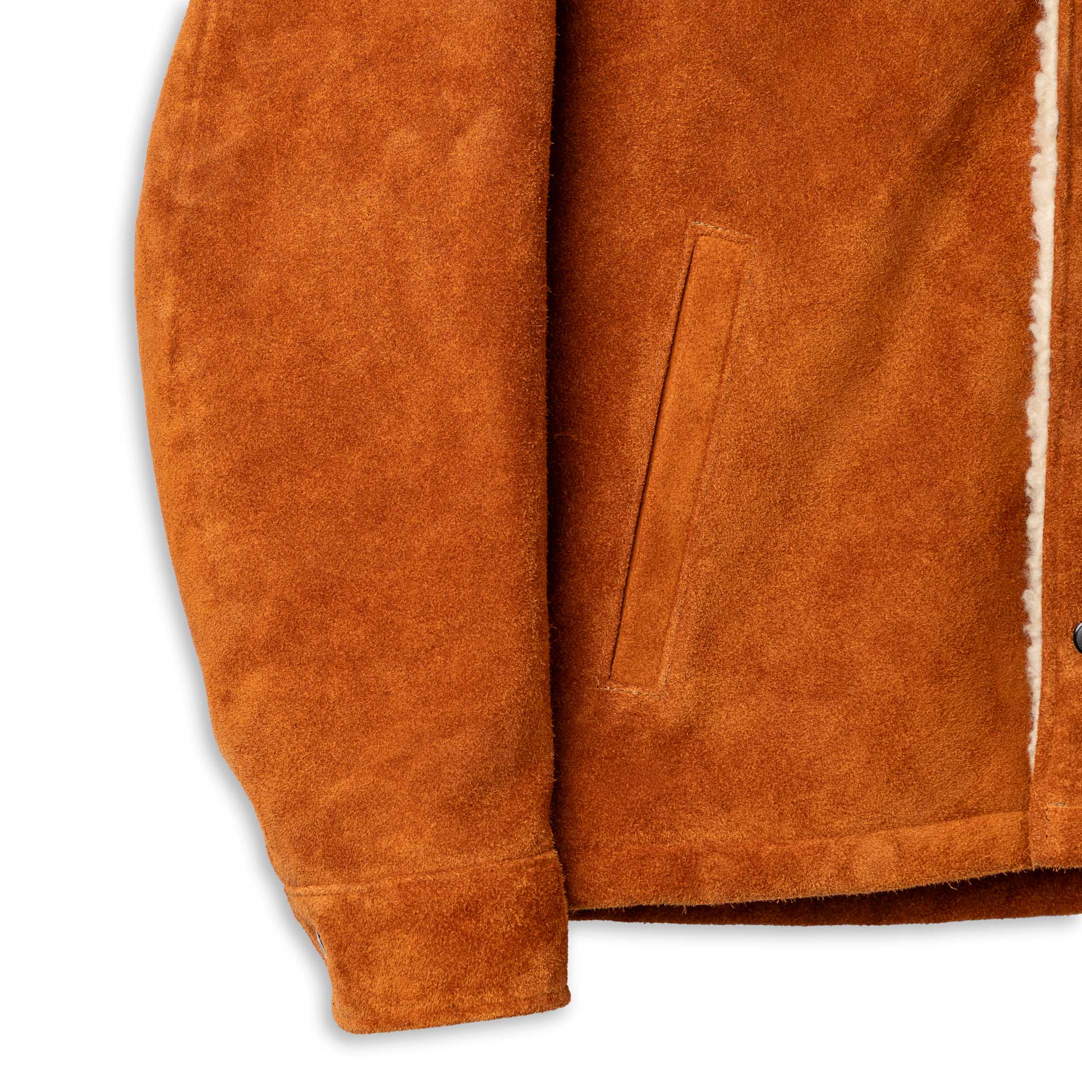 Y'2 Leather WJ-02 Steer Roughout Ranch Coat Camel - Image 3